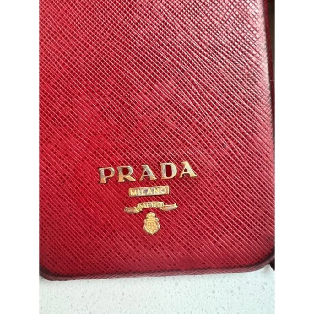 Authentic PRADA red Saffiano leather cover for iPhone 8 Plus